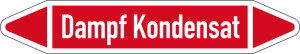 Rohrleitungsetikett: Kondensat, gemäß DIN 2403, rot-weiß, für Rohre mit Ø 15 - 25 mm, Standardfolie, 96 x 17 mm, 8 St./Bogen