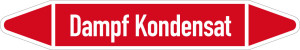 Rohrleitungsetikett: Kondensat, gemäß DIN 2403, rot-weiß, für Rohre mit Ø 60 - 90 mm, Standardfolie, 310 x 52 mm, 3 St./Bogen