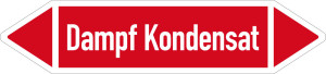 Rohrleitungsetikett: Kondensat, gemäß DIN 2403, rot-weiß, für Rohre mit Ø ab 90 mm, Standardfolie, 440 x 100 mm, 2 St./Bogen