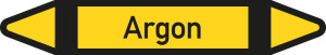 Rohrleitungsetikett: Argon, gemäß DIN 2403, gelb-schwarz-schwarz, für Rohre mit Ø 25 - 40 mm, Standardfolie, 154 x 26 mm, 5 St./Bogen