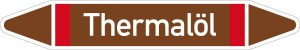 Rohrleitungsetikett: Thermalöl, gemäß DIN 2403, braun-weiß-rot, für Rohre mit Ø 60 - 90 mm, Standardfolie, 310 x 52 mm, 3 St./Bogen