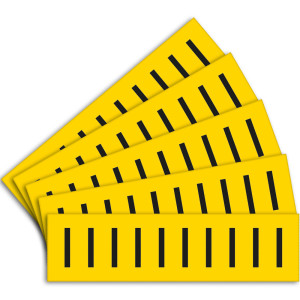 Selbstklebende Buchstaben I, gelb/schwarz, Standardfolie, Schrifthöhe 60 mm, 10 St./Bogen, 5 Bogen/VE