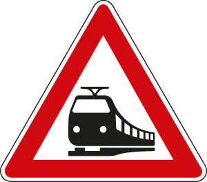 Verkehrszeichen-Nr. 151, Bahnübergang, Aluminium reflektierend RA2, Schenkellänge 900 mm