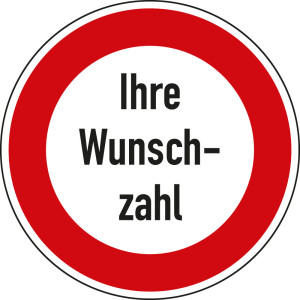 Verkehrszeichen-Nr. 274, Zulässige Höchstgeschwindigkeit nach Wunsch, Aluminium reflektierend RA1, Ø 600 mm