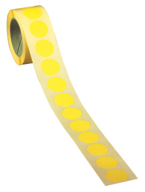 Markierungspunkt blanko, gelb, Papier ablösbar, Ø 37 mm, 500 St./Rolle