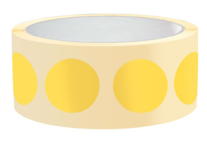 Markierungspunkt blanko, gelb, Papier ablösbar , Ø 38 mm, 500 St./Rolle