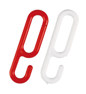 Einhängehaken, rot-weiß, Kunststoff, Ø 6 mm, 20 St. / Verpackungseinheit