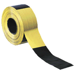 Absperrband Super, gelb-schwarz, 80 mm breit, 500 m/Rolle