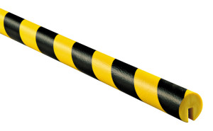 Knuffi Kantenschutzprofil Typ B, zum Aufstecken/zum Anschrauben, gelb-schwarz, PU-Schaum, 1000 x 40 x 40 mm, 1 Stück
