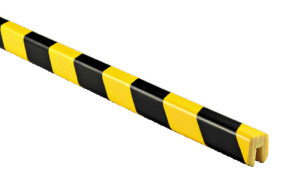 Knuffi Kantenschutzprofil Typ G, zum Aufstecken/zum Anschrauben, gelb-schwarz, PU-Schaum, 5000 x 26 x 30 mm, 1 Stück