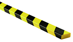 Knuffi Flächenschutzprofil Typ D, selbstklebend/zum Anschrauben, gelb-schwarz, PU-Schaum, 5000 x 50 x 20 mm, 1 Stück