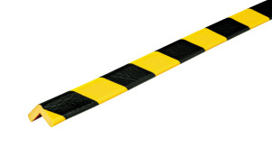 Knuffi Eckschutzprofil Typ E, selbstklebend/zum Anschrauben, gelb-schwarz, PU-Schaum, 1000 x 26 x 19 mm, 1 Stück