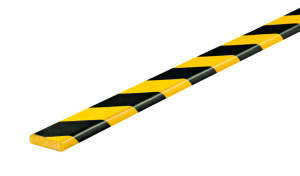 Knuffi Flächenschutzprofil Typ F, selbstklebend/zum Anschrauben, gelb-schwarz, PU-Schaum, 1000 x 40 x 11 mm, 1 Stück