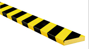 Knuffi Flächenschutzprofil Typ S, selbstklebend/zum Anschrauben, gelb-schwarz, PU-Schaum, 1000 x 75 x 20 mm, 1 Stück