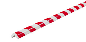 Knuffi Eckschutzprofil Typ A, selbstklebend/zum Anschrauben, rot-weiß, PU-Schaum, 1000 x 40 x 25 mm, 1 Stück