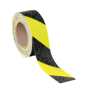PERMALIGHT® Trittschutz-Warnmarkierung, R13, schwarz-gelb fluoreszierend, 50 mm, 6 m / Rolle
