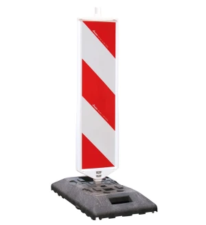 Sicherheits-Leitbakensystem, TL- und BAST-geprüft, zum Absperren von Gefahrenstellen, rot-weiß RA1, 895 x 440 x 115 mm