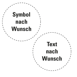 Leiterkennzeichen, mit Symbol oder Text nach Wunsch, Standardfolie , Ø 12,5 mm, 12/BOG