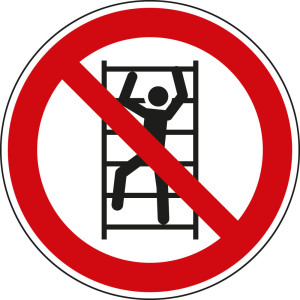 Verbotsschild: Besteigen verboten, ASR/ISO, Kunststoff, Ø 300 mm, 1 Stück