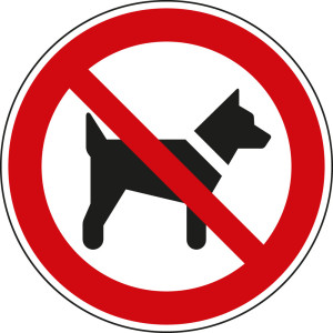 Verbotsschild: Mitführen von Hunden verboten, ASR/ISO, Aluminium, Ø 200 mm, 1 Stück