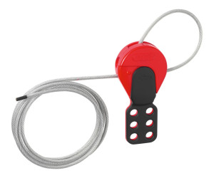 ABUS Safelex Universal Kabel-Verriegelung, Metallkabellänge 2 m, für 6 Schlösser, rot, Kunststoff, 128 x 61 x 26 mm