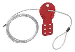 ABUS Standard Kabel-Verriegelung C556, Metallkabellänge 2m, für 6 Schlösser, rot, Kunststoff, 128 x 61 x 16 mm