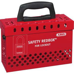 ABUS Wartungsschutzdepot Safety Redbox, inklusive Wandhalterung, für max. 18 Schlösser, rot, Metall, 240 x 240 x 94 mm
