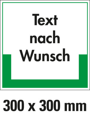 Abfallkennzeichen mit Text nach Wunsch, Kunststoff, 300 x 300 mm, 1 Stück