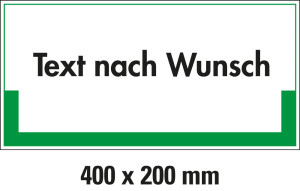 Abfallkennzeichen mit Text nach Wunsch, Kunststoff, 400 x 200 mm, 1 Stück