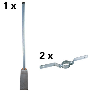Befestigungsset für rechteckige Verkehrszeichen, zum Einbetonieren, 600/900 mm x 900 mm, Ø 600 mm, 4-teilig