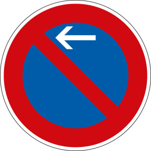 Verkehrszeichen: Eingeschränktes Haltverbot Anfang, Verkehrszeichen-Nr. 286-10, Aluminium RA0 reflektierend, Ø 600 mm