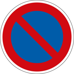 Verkehrszeichen: Eingeschränktes Haltverbot, Verkehrszeichen-Nr. 286, Aluminium RA0 reflektierend, Ø 600 mm