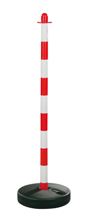 Einzelkettenständer Universal, rot-weiß fluoreszierend, Kunststoff, 900 mm Pfostenhöhe