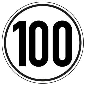 Geschwindigkeitsschild: 100 km/h, selbstklebende Folie, Ø 200mm