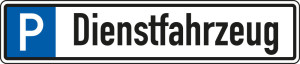 Parkplatzreservierungsschild: Dienstfahrzeug, mit Befestigungsset 1, Aluminium, 520 mm x 110 mm