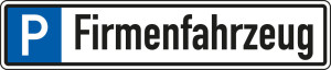 Parkplatzreservierungsschild: Firmenfahrzeug, mit Befestigungsset 1, Aluminium, 520 mm x 110 mm