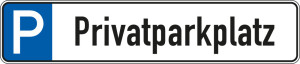 Parkplatzreservierungsschild Privatparkplatz, ohne Befestigungsset, Aluminium, 520 mm x 110 mm, 1 Stück