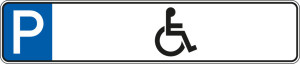 Parkplatzreservierungsschild Behinderte, ohne Befestigungsset, Aluminium, 520 mm x 110 mm, 1 Stück
