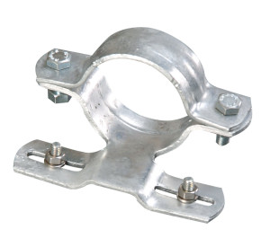 Rohrschelle R107, Stahl feuerverzinkt, für Ø 60 mm, Lochabstand 70 mm, 30 mm x 120 mm, 1 Stück