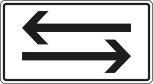 Verkehrszeichen 1000-30, Pfeil links- und rechtsweisend, Aluminium RA0 reflektierend, 420 mm x 231 mm, 1 Stück