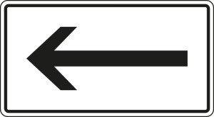 Verkehrszeichen 1000-10, Pfeil linksweisend, Aluminium RA0 reflektierend, 600 mm x 330 mm, 1 Stück