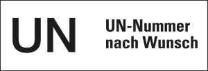 UN-Kennzeichen mit UN-Nummer nach Wunsch, seewasserbeständige Folie, 50 x 147 mm, 250 St./Rolle