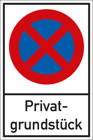 Haltverbotsschild: Privatgrundstück, Aluminium, 600 mm x 400 mm