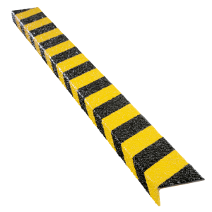 Antirutsch-Treppenprofil, R13, gelb-schwarz, glasfaserverstärkter Spezialkunststoff, 1000 mm x 70 mm x 30 mm, 1 Stück