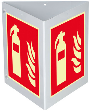 PERMALIGHT® power Triarama-Set Feuerlöscher, ASR/ISO, 3seitig ,Kunststoff, 250 x 250 mm