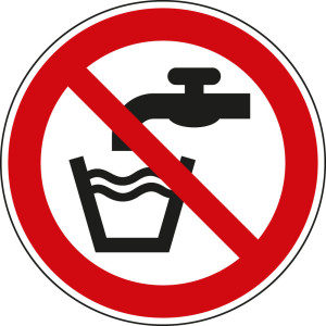Verbotsschild: Kein Trinkwasser, ASR/ISO, Folie selbstklebend, Ø 200 mm, 1 Stück