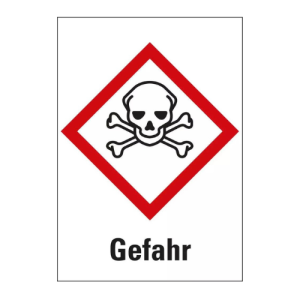 Gefahrensymbol: GHS06 Totenkopf mit Signalwort Gefahr, Folie selbstklebend, 74 x 105 mm, 500 St./Rolle