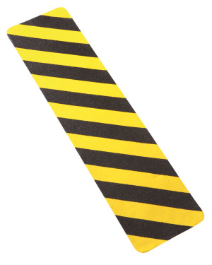 m2-Antirutschbelag Formteil für strukturierte Flächen, Rutschhemmung R 13, gelb-schwarz, ASR, DGUV, selbstklebend, 150 mm x 610 mm, 10 Stück / VE