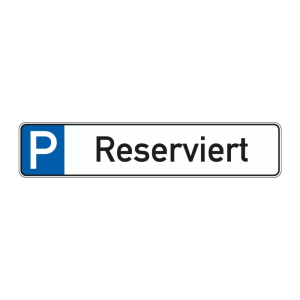 Parkplatzreservierungsschild Reserviert, mit Befestigungsset 1, Aluminium, 520 mm x 110 mm