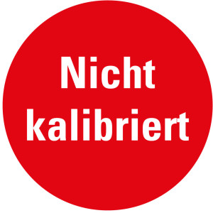 Prüfplakette Nicht kalibriert, rot, Folie selbstklebend, Ø 20 mm, 10 St./Bogen